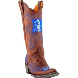 GAMEDAY NCAA Duke Blue Devils Women’s Brown & Blue Cowboy Boots Size 5